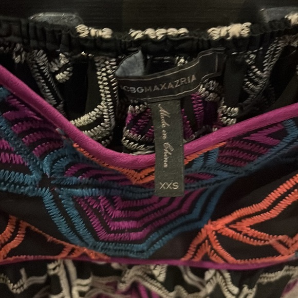 BCBG MAXAZRIA Embroidered Empire Waist Camisole Strappy Top XXS - Picture 9 of 9